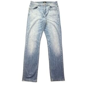 7‎ For All Mankind Denim Jeans Light Wash Distressed Slim Fit 31 Fits 30"